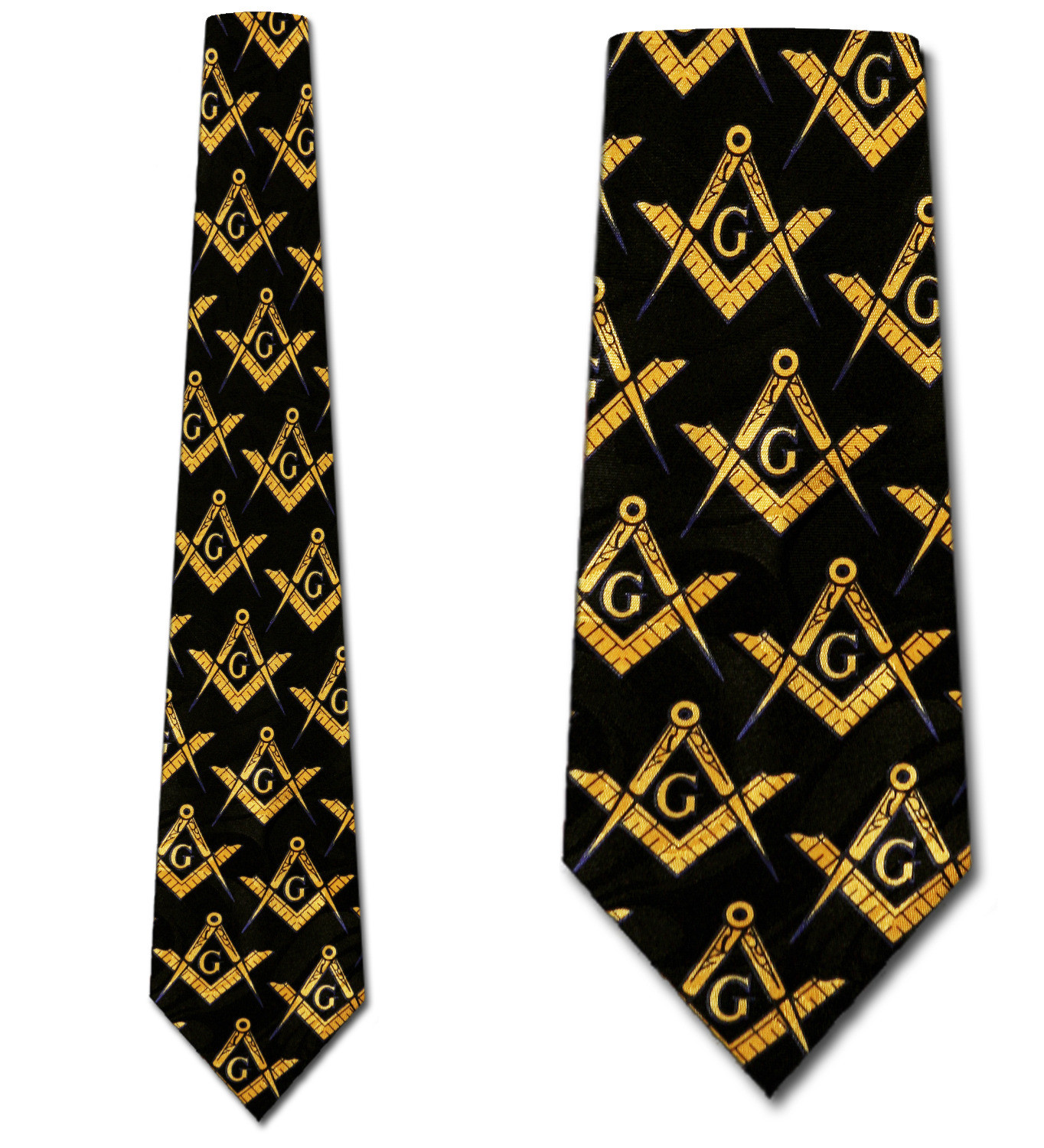 1255-100: Masons Ties Black Allover Mason Neckties by Steven Harris