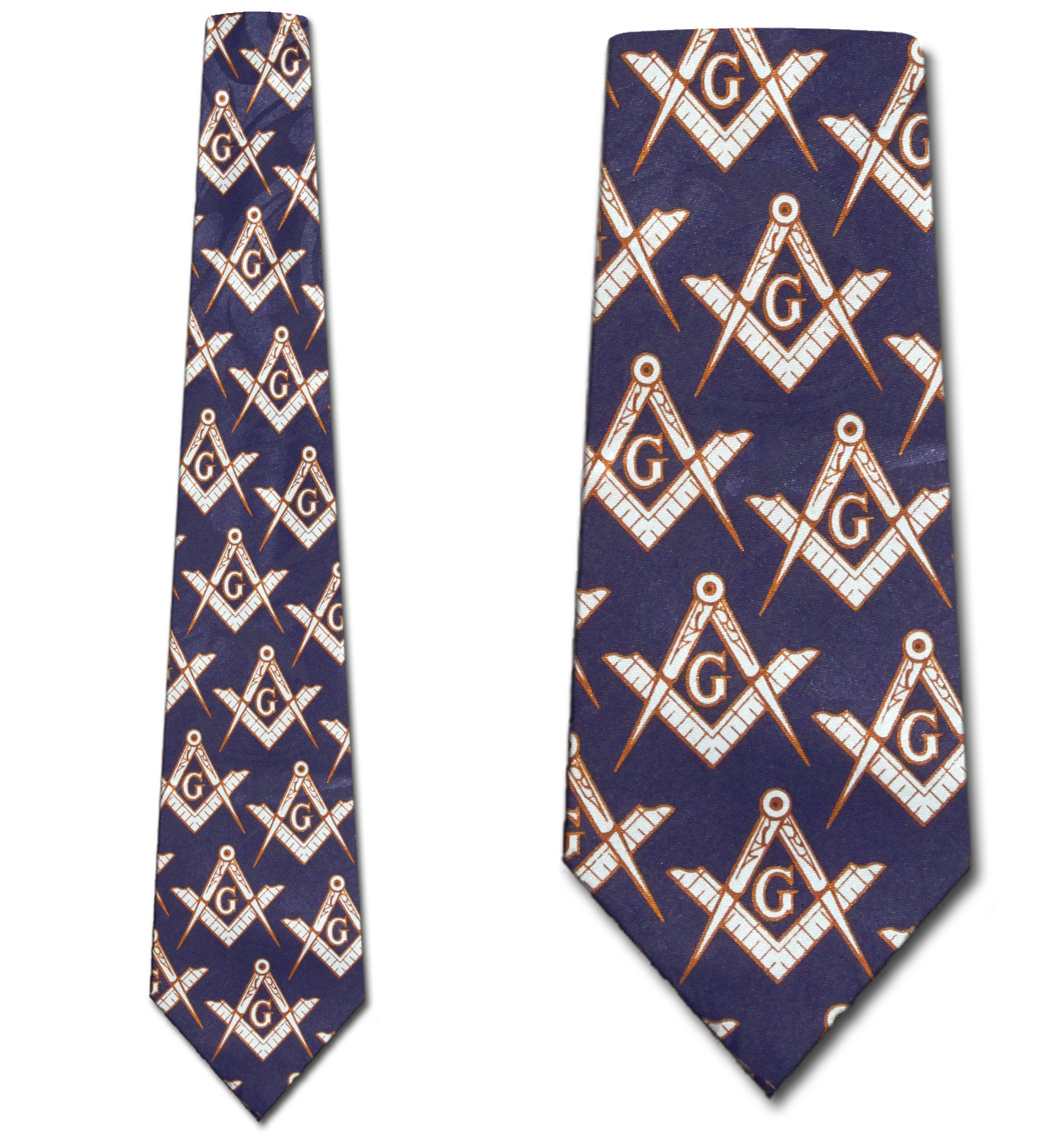 1255-102: Masons Ties Navy Allover Mason Neckties by Steven Harris