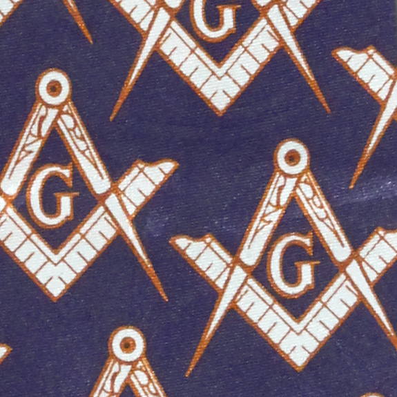1255-102: Masons Ties Navy Allover Mason Neckties by Steven Harris