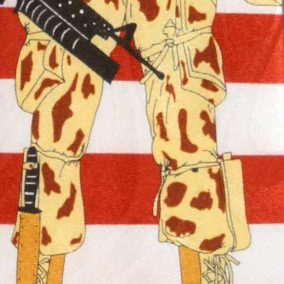 1271-100: Flag and Fatigues Tie Black Camo Army Soldier Neckties by Steven Harris
