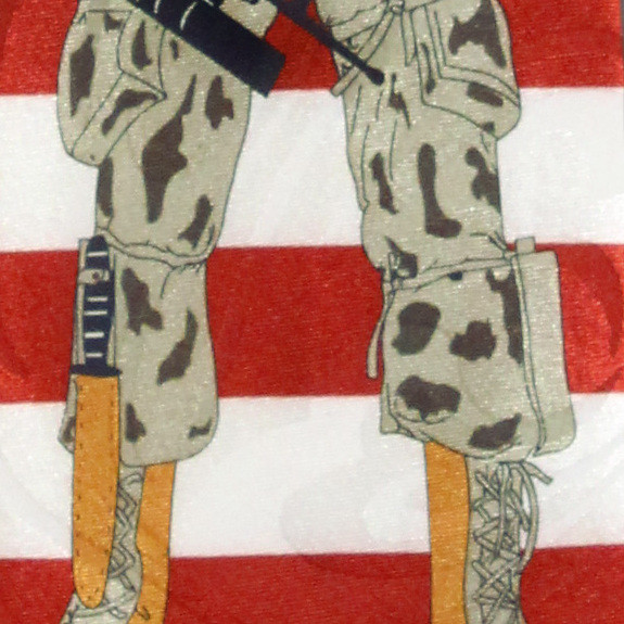1271-102: Flag and Fatigues Tie Navy Camo Army Soldier Neckties by Steven Harris