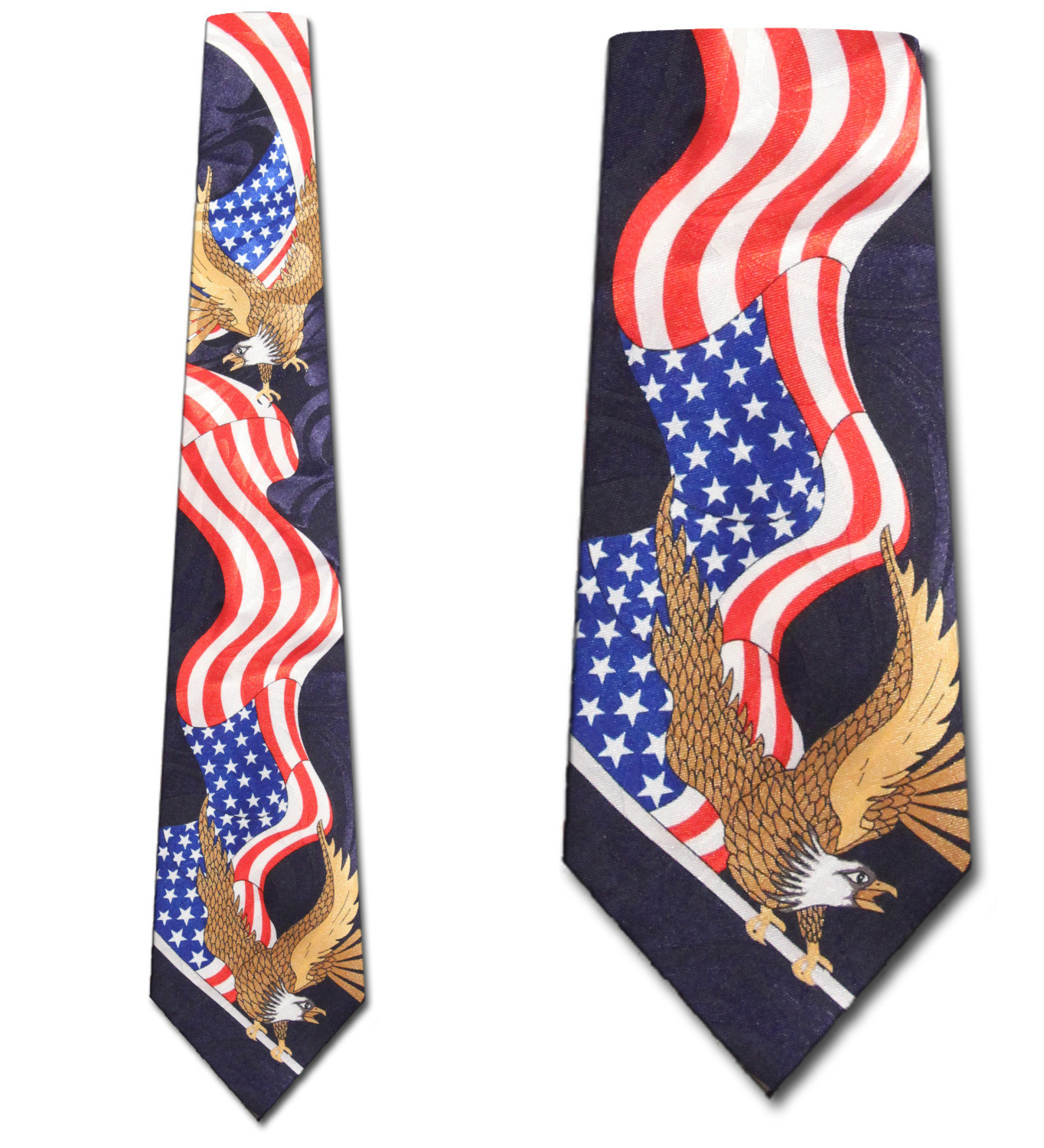 1272-100: Eagle Ties US Flag Neckties Patriot Black by Steven Harris