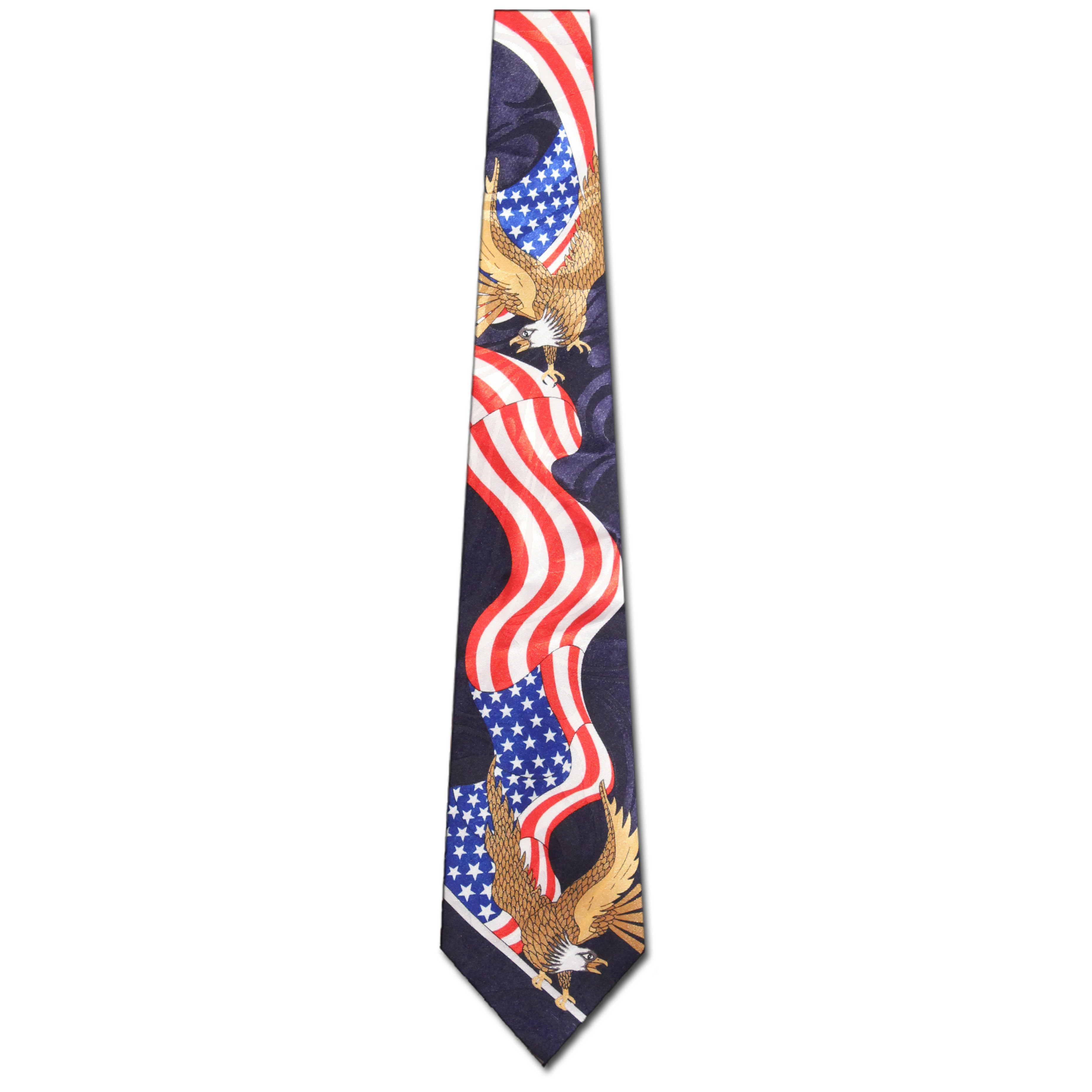 1272-100: Eagle Ties US Flag Neckties Patriot Black by Steven Harris at Abcties.com