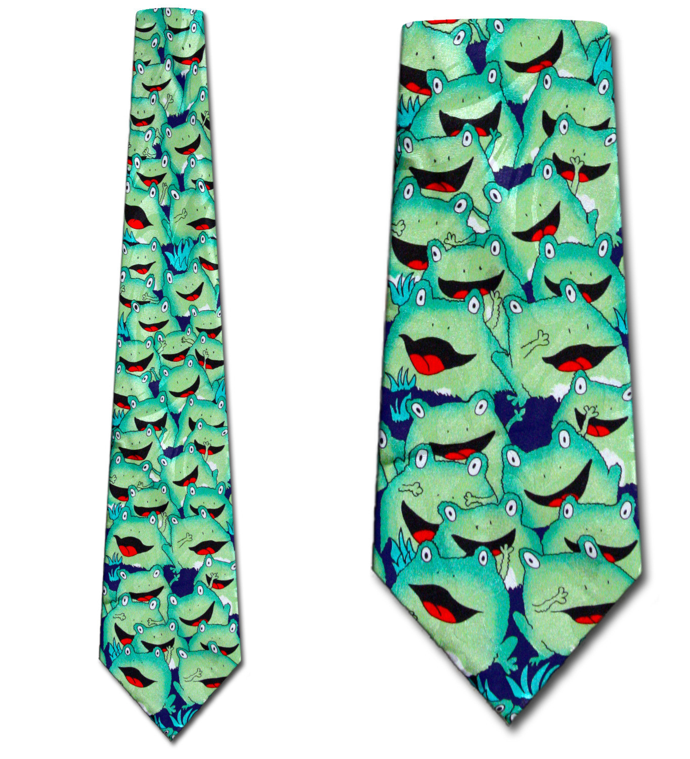 1279-102: Frogs Ties Allover Neckties Navy by Steven Harris
