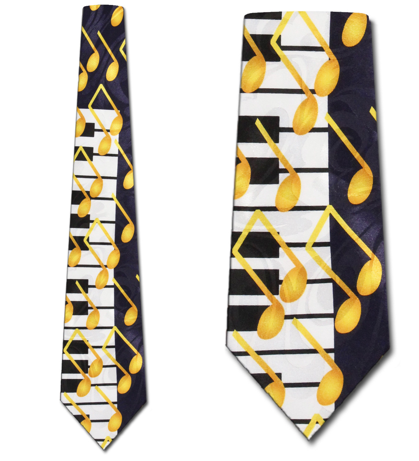 1281-100: Keyboard Neckties Piano Ties Music Notes Black by Steven Harris at Abcties.com