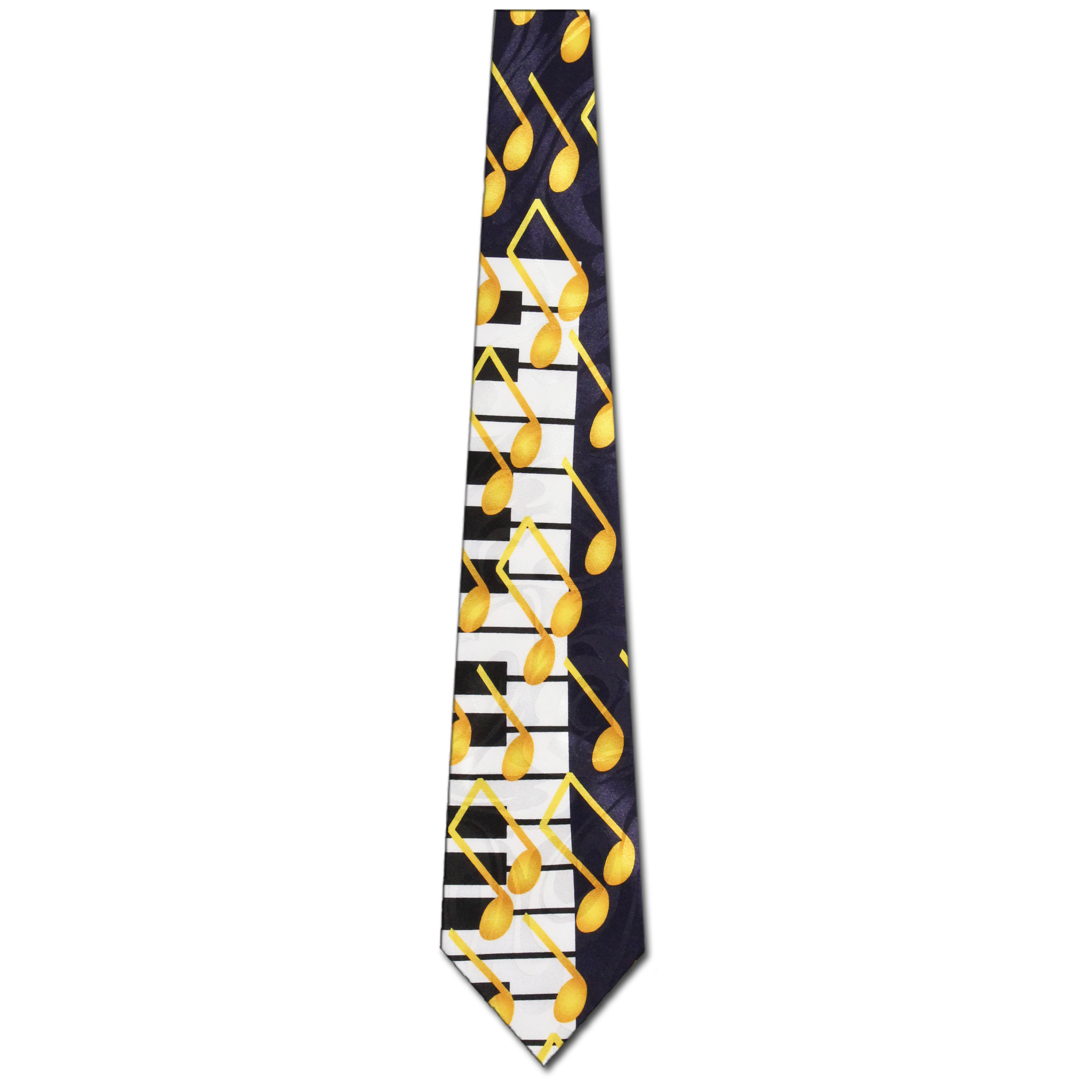1281-100: Keyboard Neckties Piano Ties Music Notes Black by Steven Harris at Abcties.com