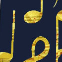 1282-102: Gold Notes Tie Navy Musical Note Neckties by Steven Harris