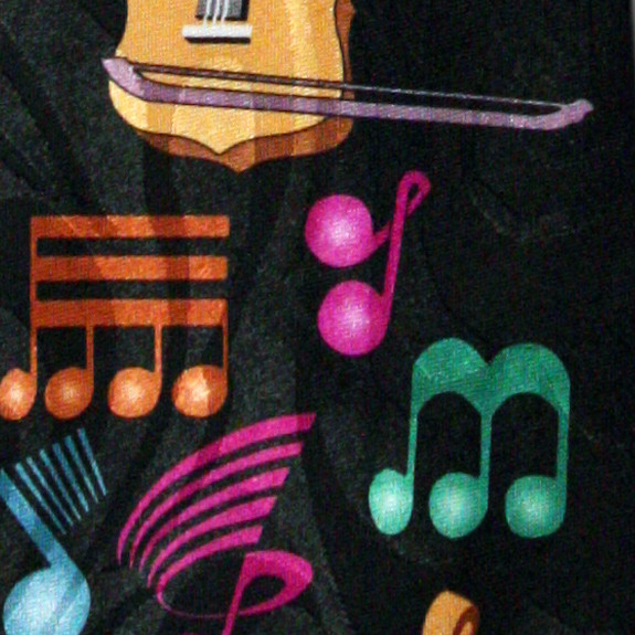 1289-100: Violin Ties Colorful Music Notes Neckties Black by Steven Harris at Abcties.com
