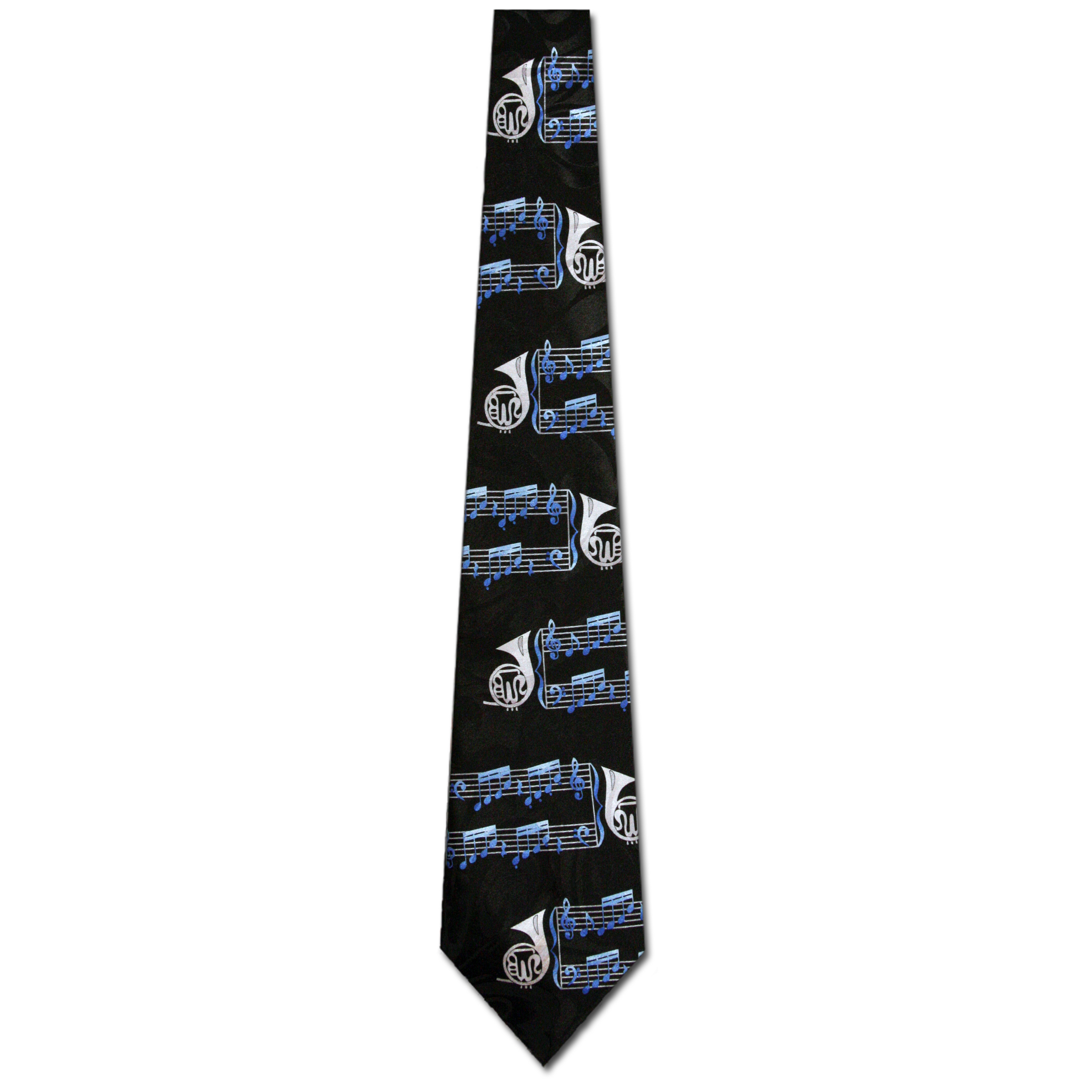 1290-100: French Horn Ties Music Notes Neckties Black by Steven Harris at Abcties.com