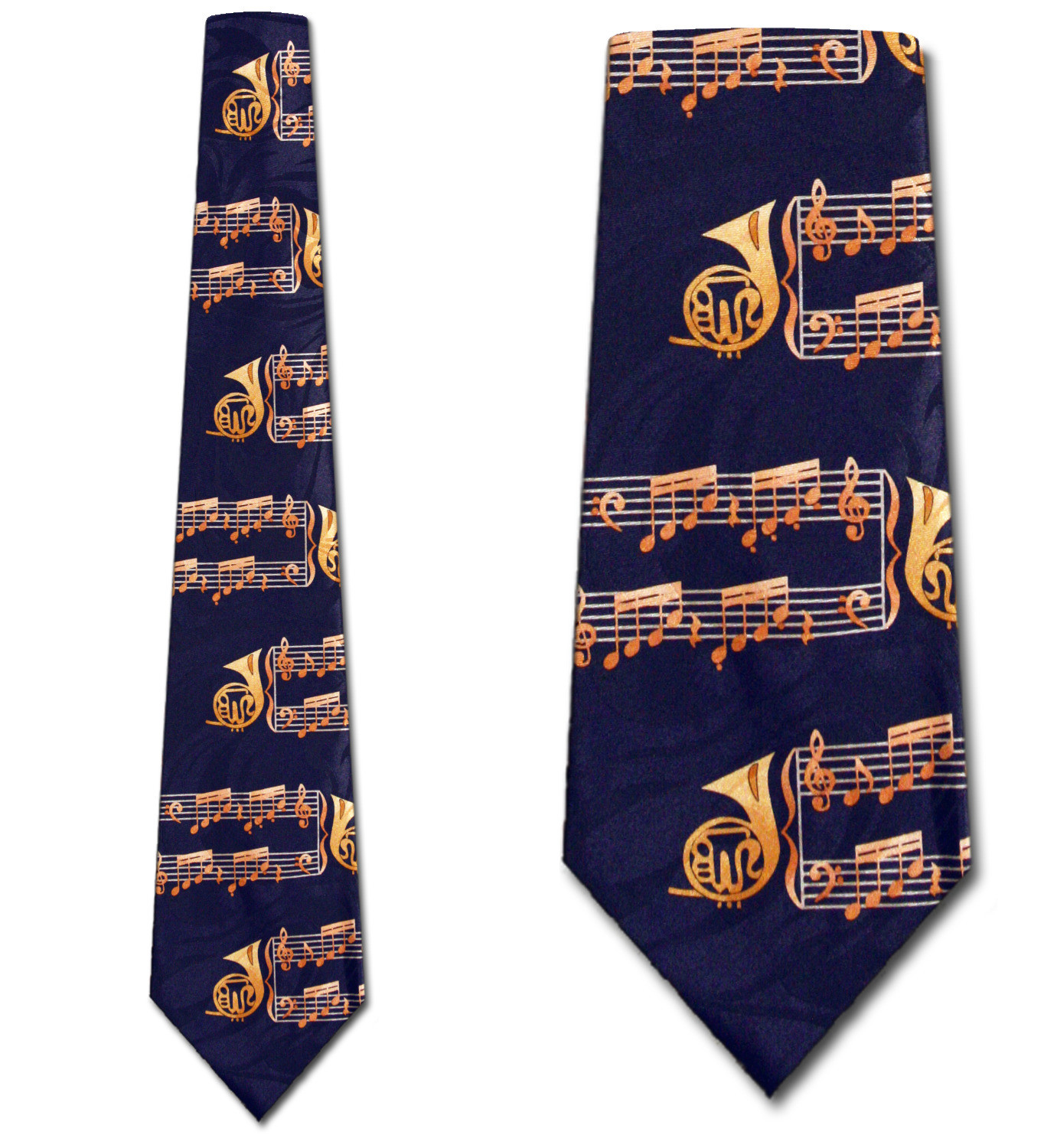 1290-102: French Horn Ties Music Notes Neckties Navy by Steven Harris at Abcties.com