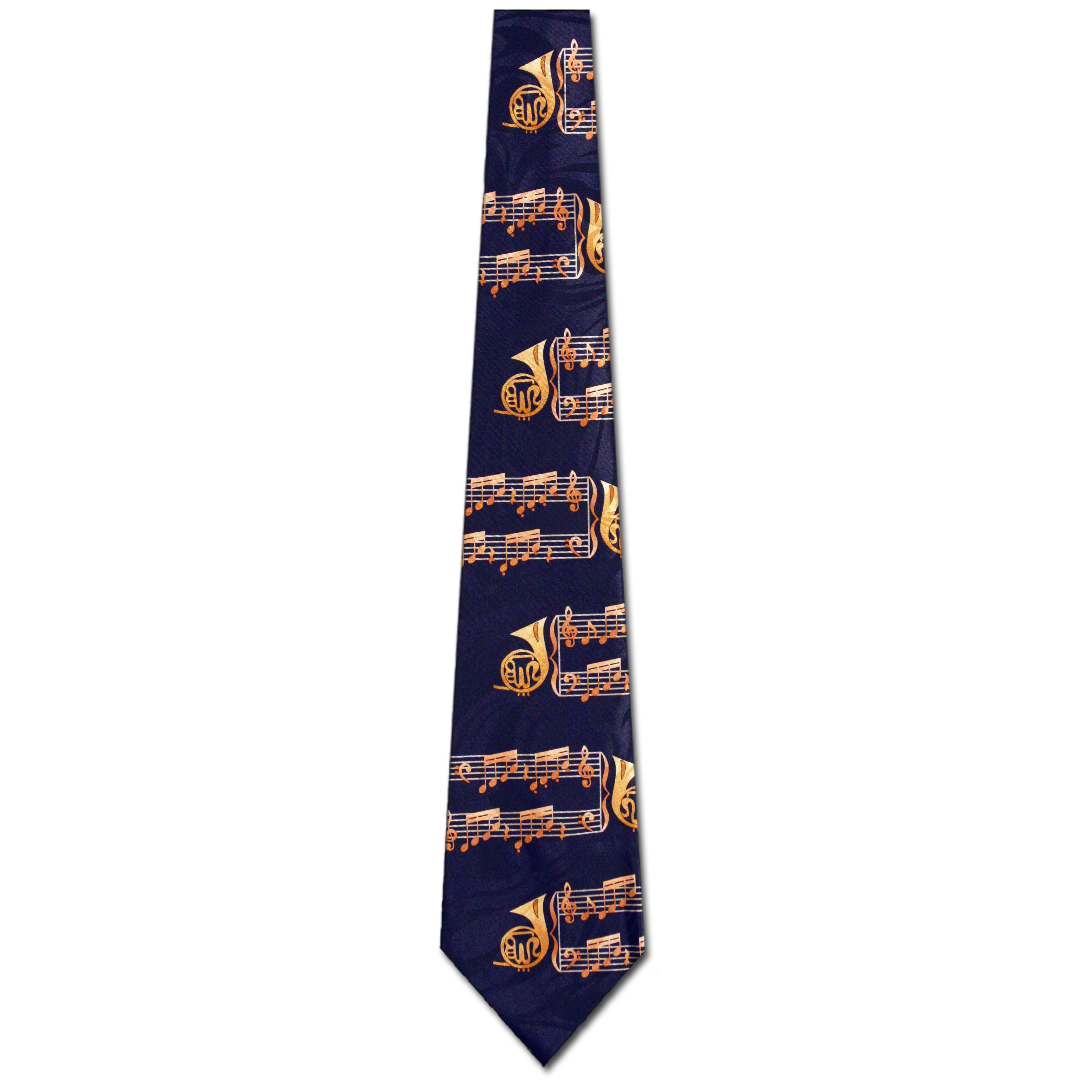 1290-102: French Horn Ties Music Notes Neckties Navy by Steven Harris at Abcties.com