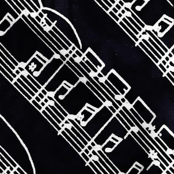 131-100: Sheet Music Ties Black Music Notes Neckties by Steven Harris