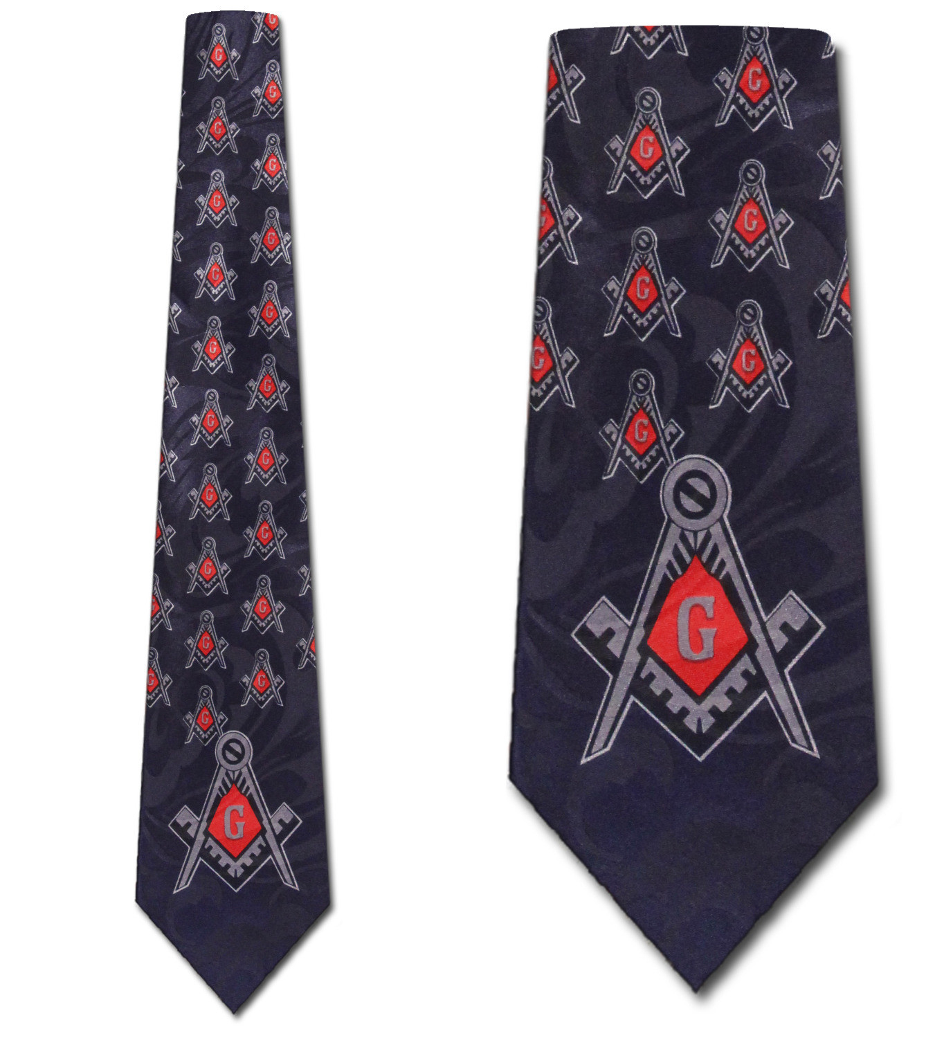 1312-102: Mason Neckties Square and Compass Ties Navy by Steven Harris