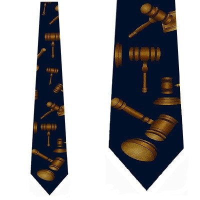 1314-102: Gavel Ties Navy Auctioneer Judge Neckties by Steven Harris