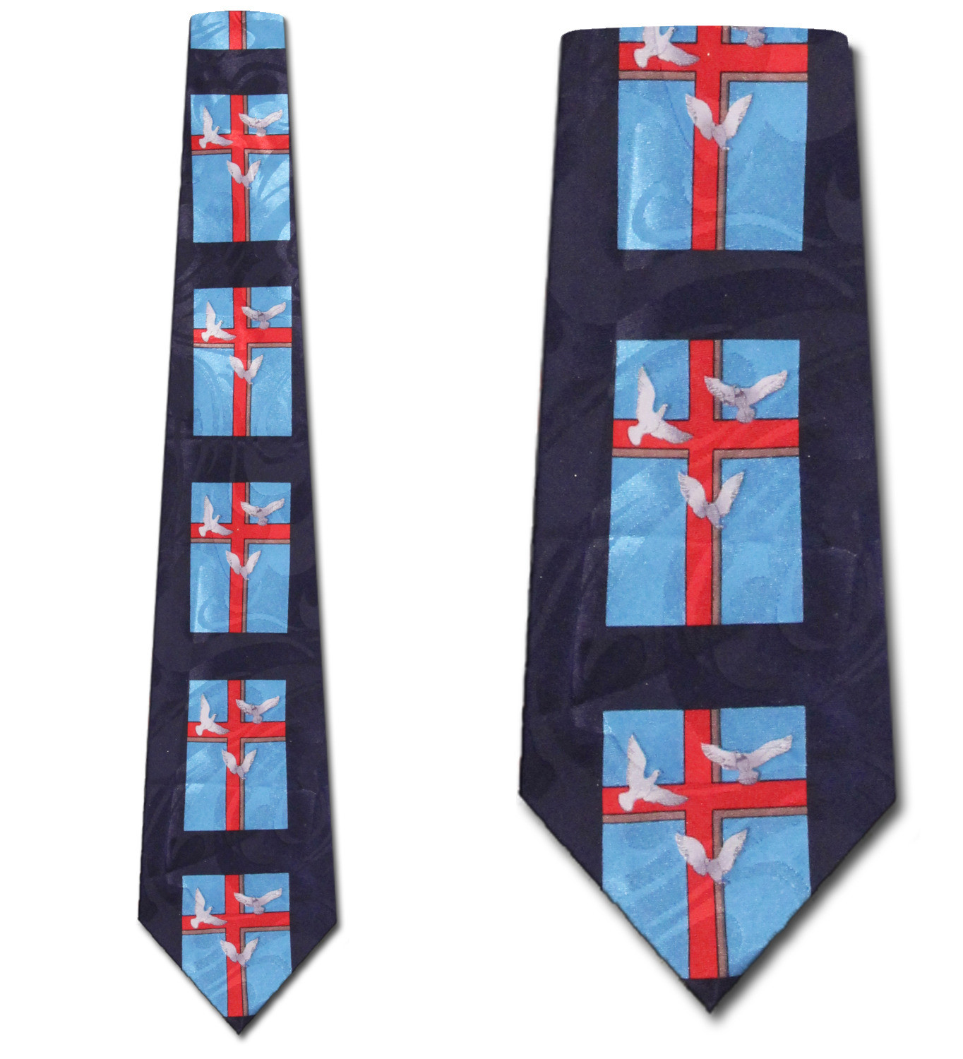 1320-102: Dove Ties Cross Neckties Faith Black by Steven Harris at Abcties.com