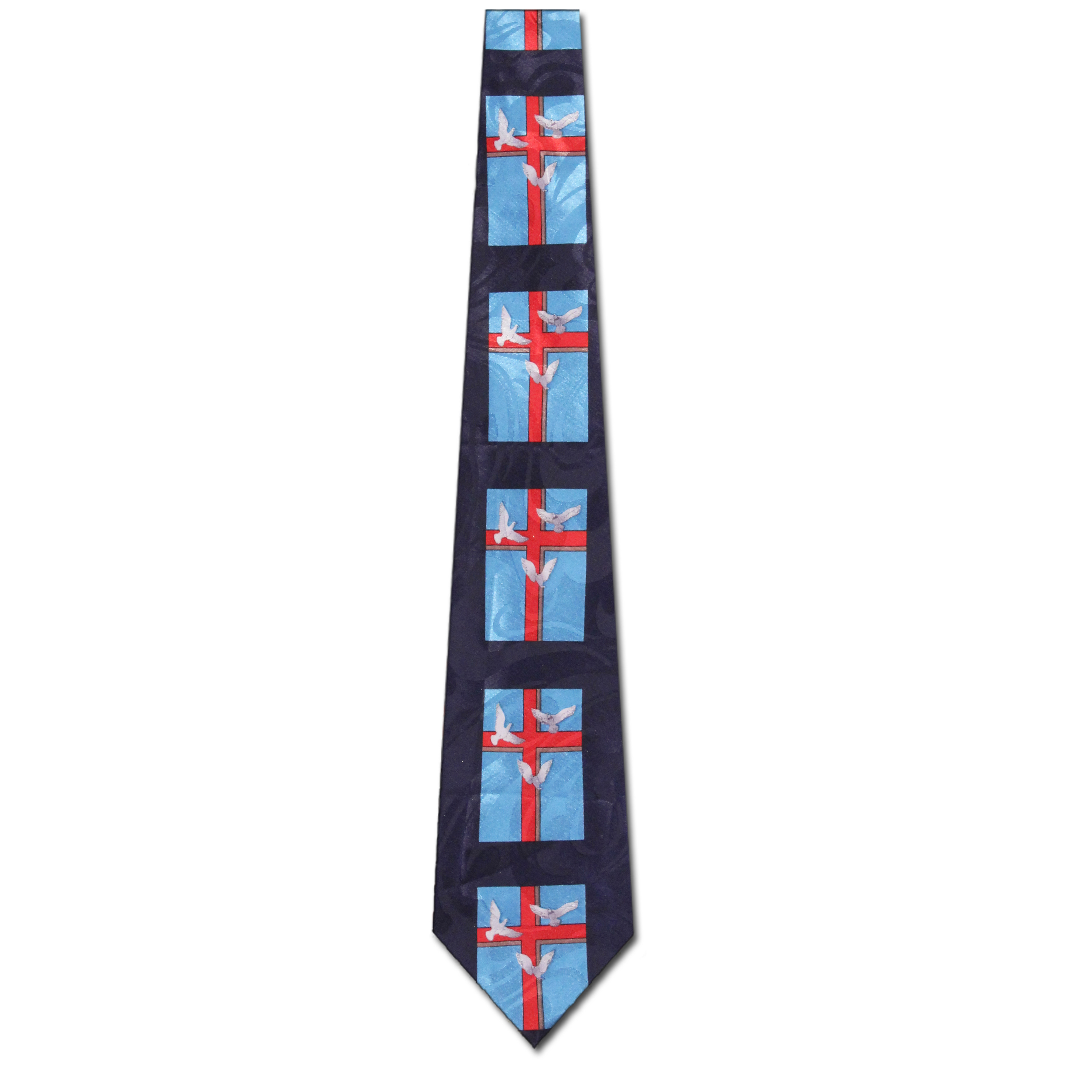 1320-102: Dove Ties Cross Neckties Faith Black by Steven Harris at Abcties.com