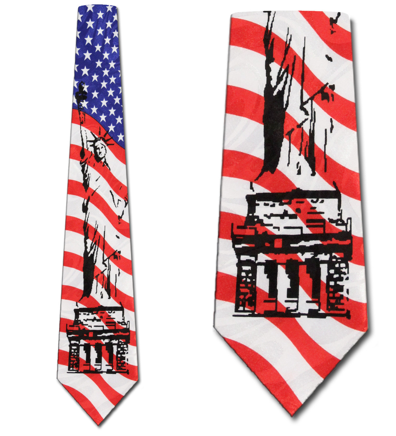 1327-100: Statue of Liberty Ties Flag Necktie Patriotic by Steven Harris