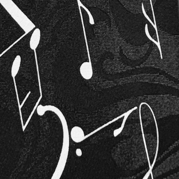 1338-100: Black and White Musical Notes Tie Clef Sharpe Neckties by Steven Harris