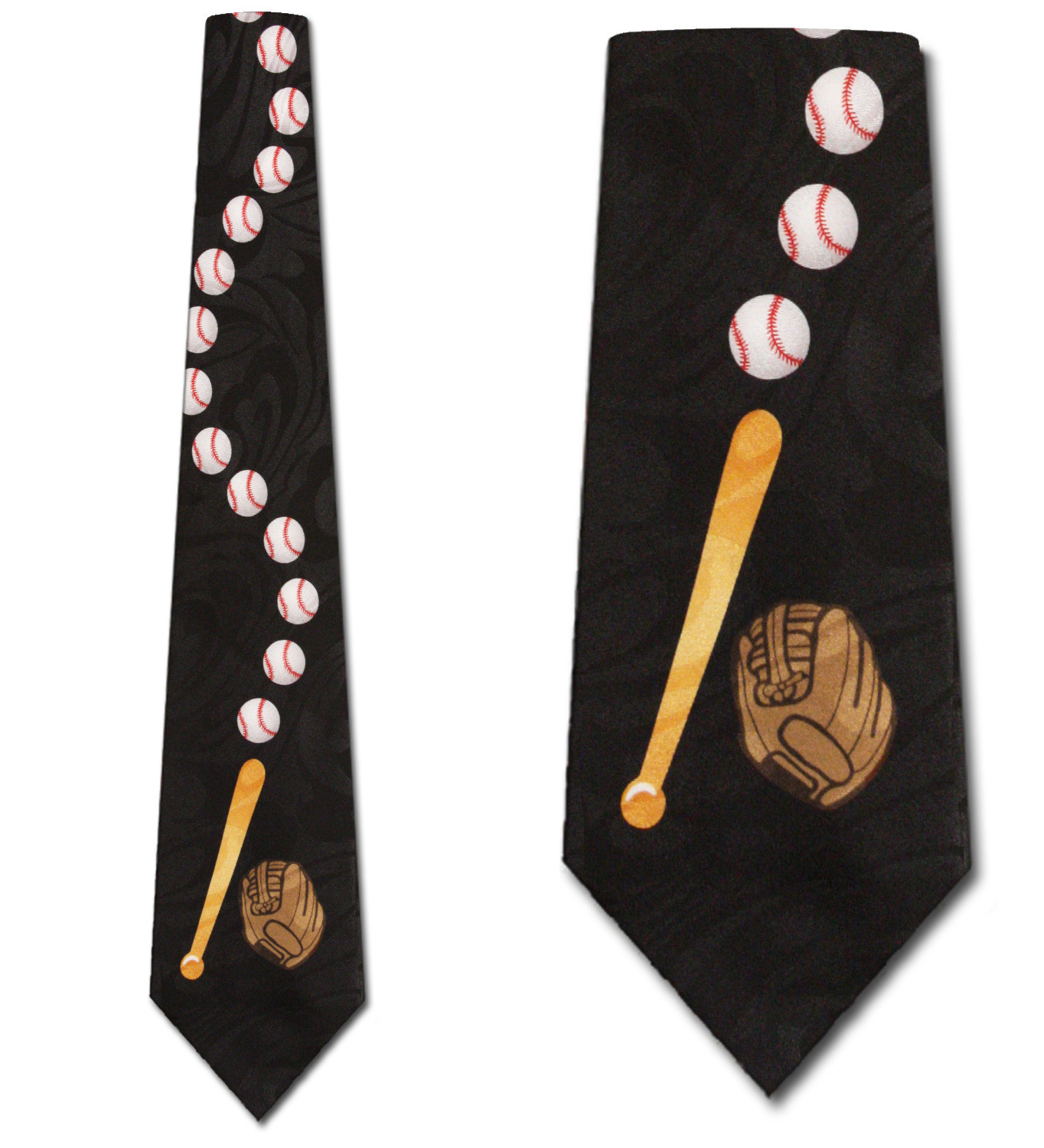 1342-100: Baseball Ties Bat Mit Balls Necktie Black by Steven Harris