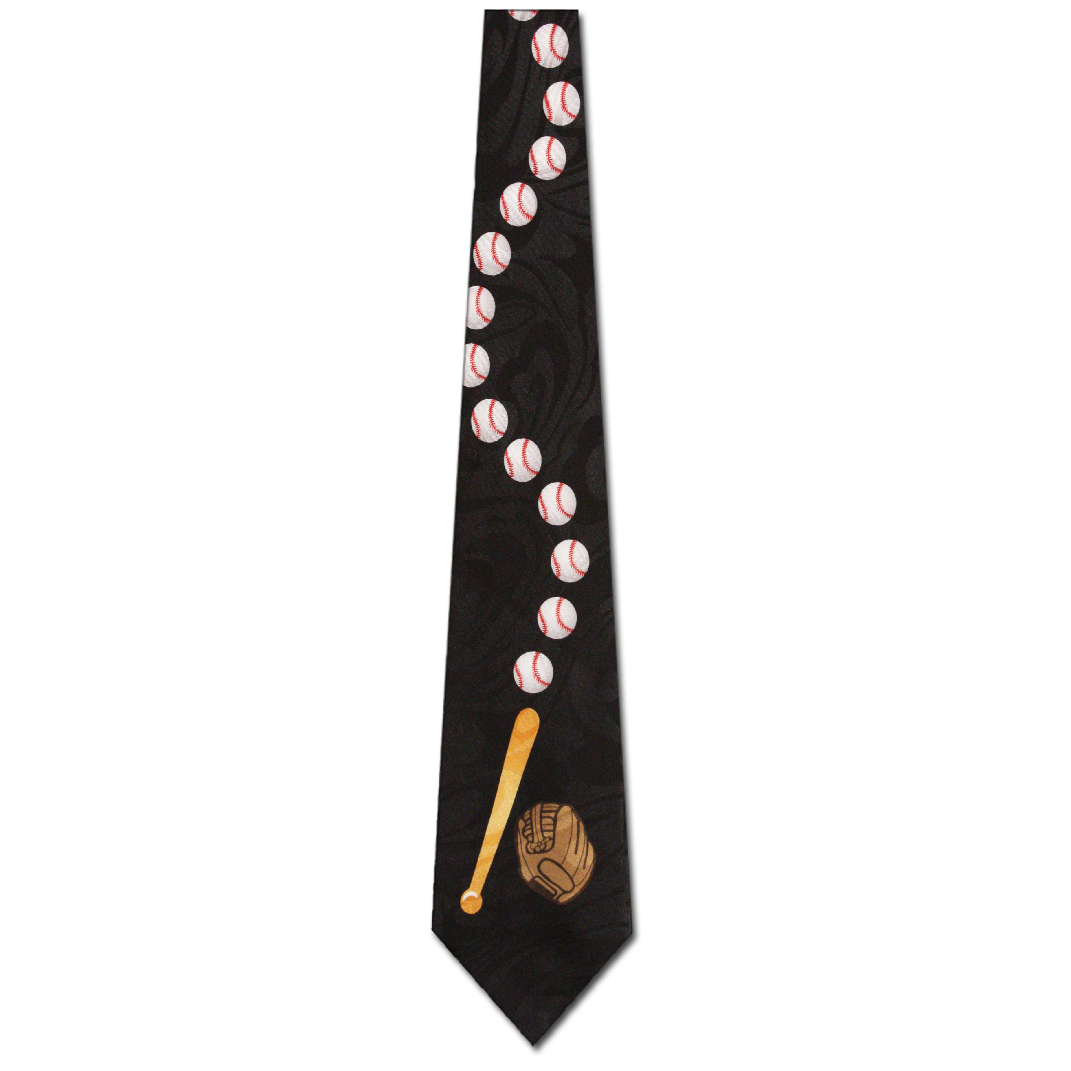 1342-100: Baseball Ties Bat Mit Balls Necktie Black by Steven Harris at Abcties.com