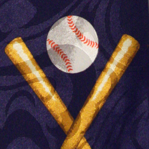 1344-102: Baseball Diamond Ties Bats and Balls Neckties Navy by Steven Harris