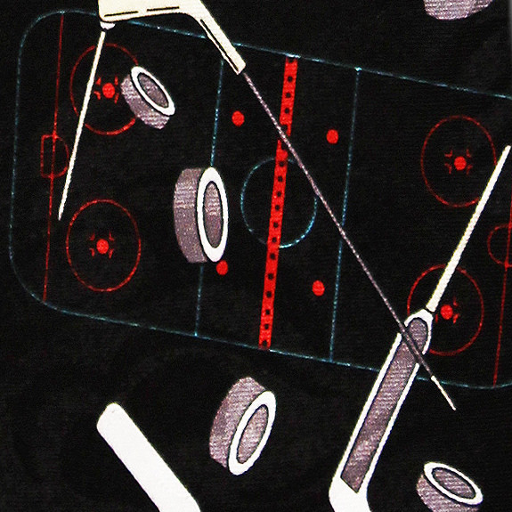 1348-100: Pucks and Sticks Necktie Black Hockey Ties by Steven Harris