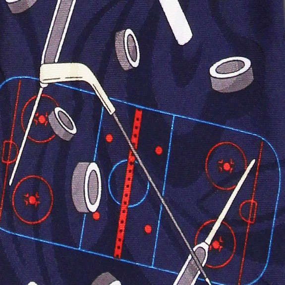 1348-102: Pucks and Sticks Necktie Navy Hockey Ties by Steven Harris