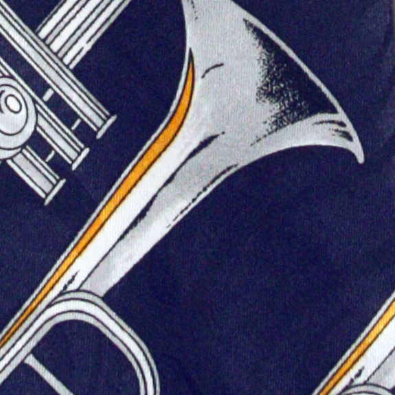 135-102: Trumpet Ties Silver Trumpets Allover Navy by Steven Harris at Abcties.com