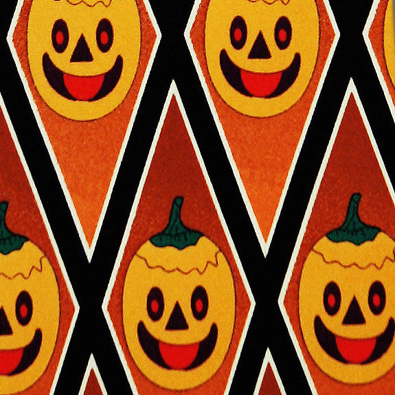 1358-100: Argyle Pumpkins Tie Halloween Neckties Black by Steven Harris