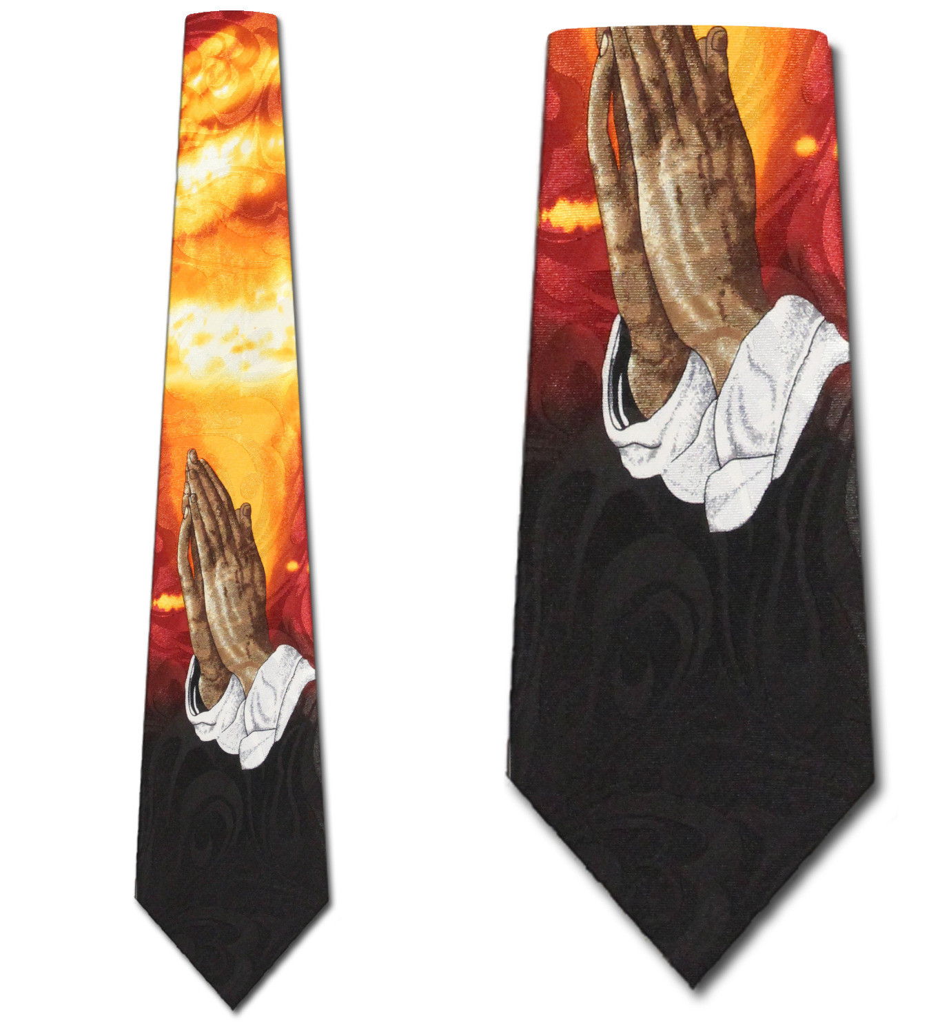 1362-100: Thoughts and Prayers Tie Sunrise Sunset Inspirational Neckties Black by Steven Harris