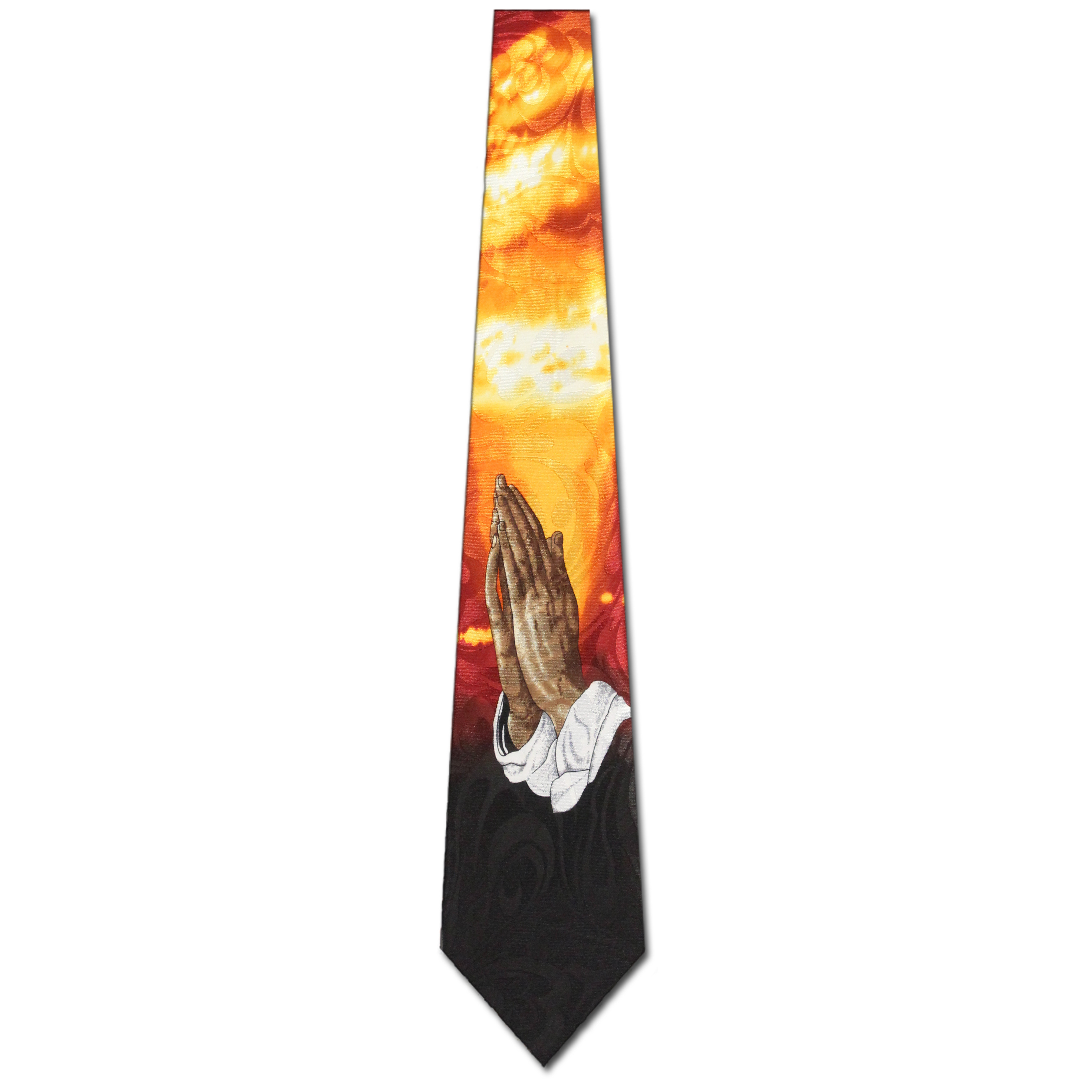 1362-100: Thoughts and Prayers Tie Sunrise Sunset Inspirational Neckties Black by Steven Harris at Abcties.com