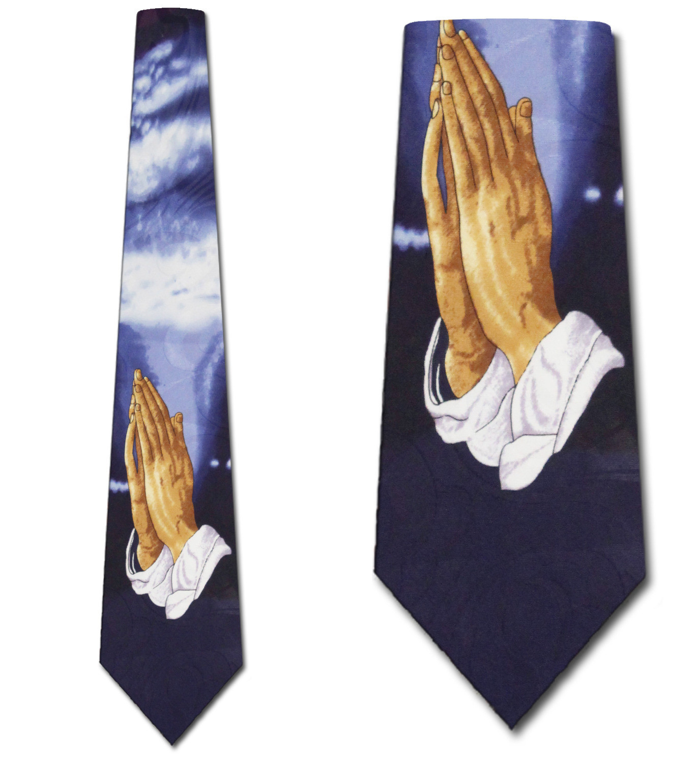 1362-102: Thoughts and Prayers Tie Sunrise Sunset Inspirational Neckties Navy by Steven Harris