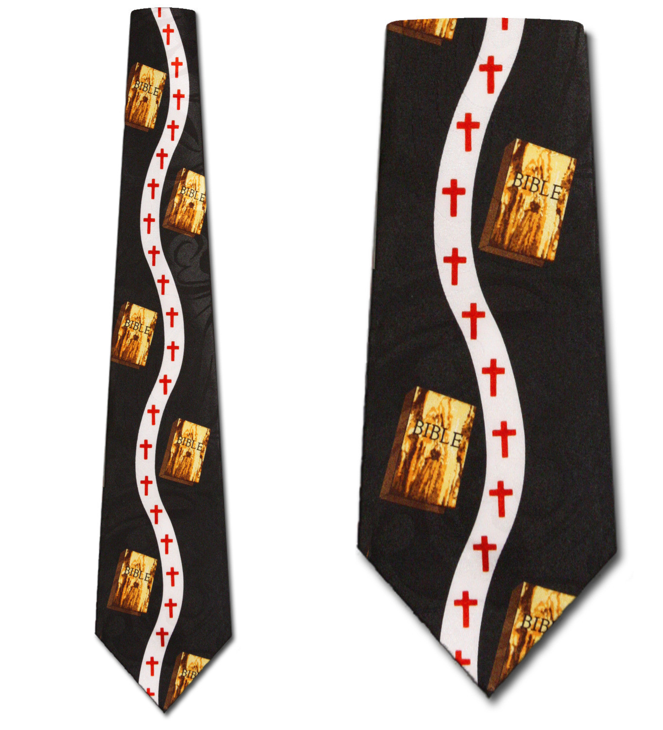 1370-100: Bible Neckties Crosses Tie Religious Inspirational Black by Steven Harris at Abcties.com