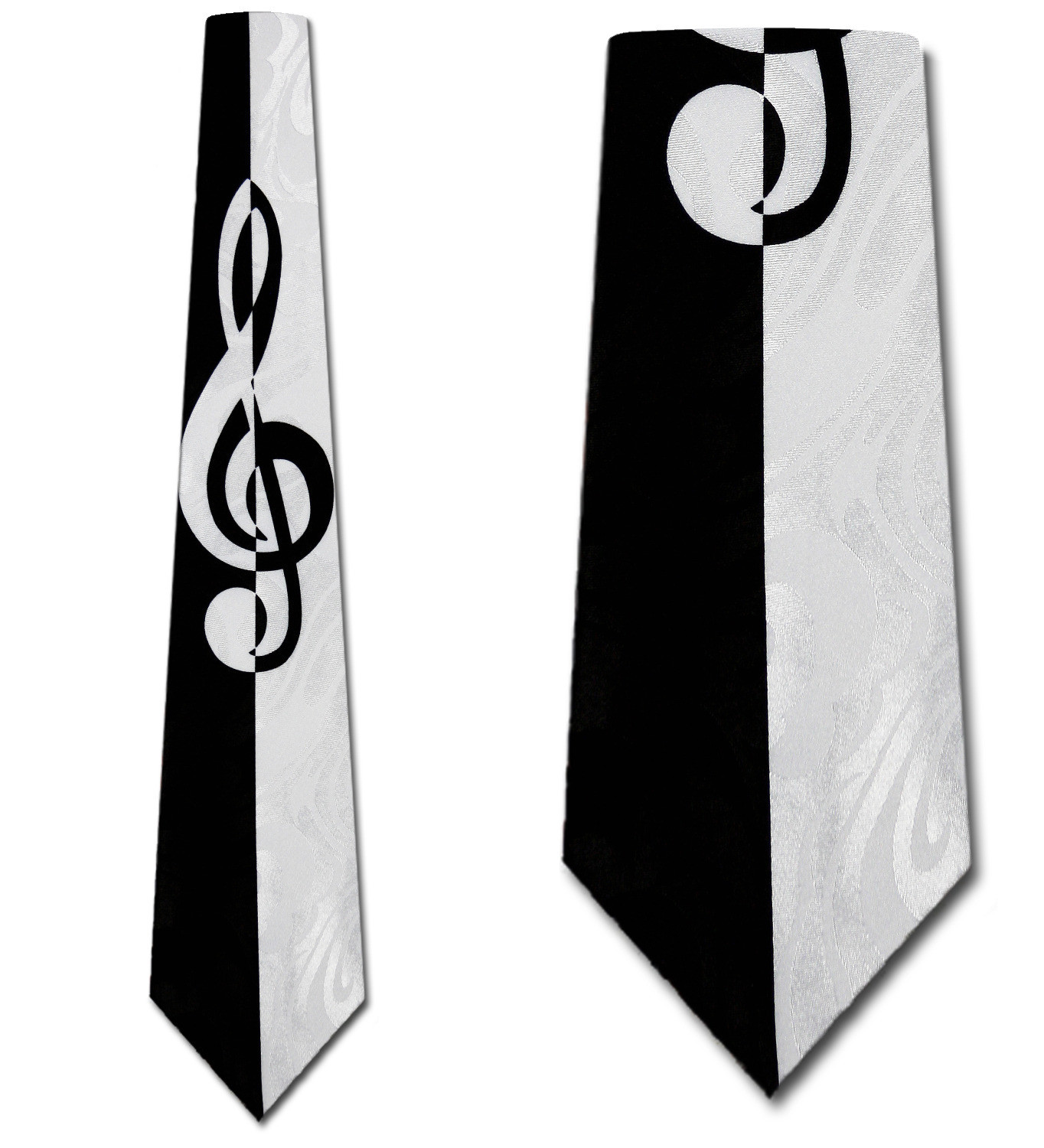 1391-100: G-Cleff Ties Black Sheet Music Notes Neckties by Steven Harris