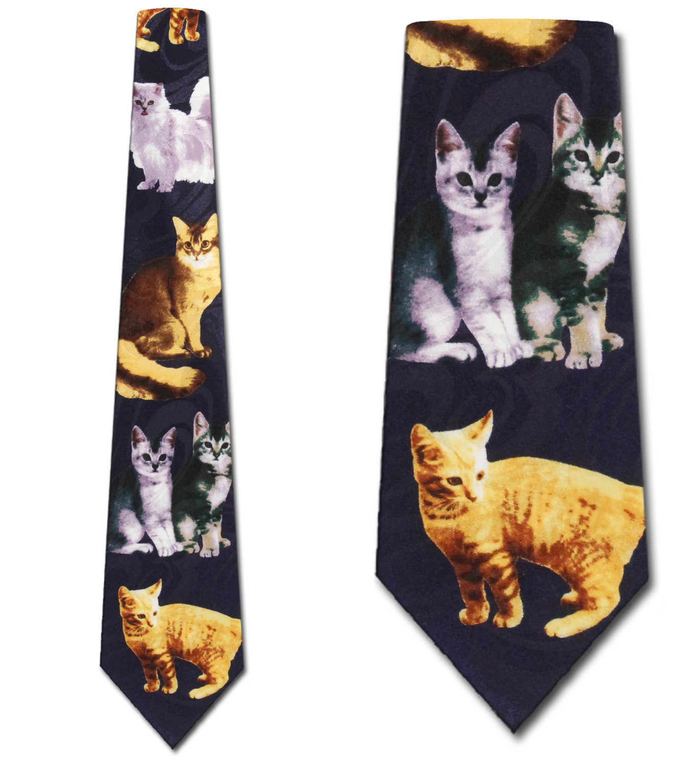 1403-102: Cat Ties Navy Kitty Neckties by Steven Harris