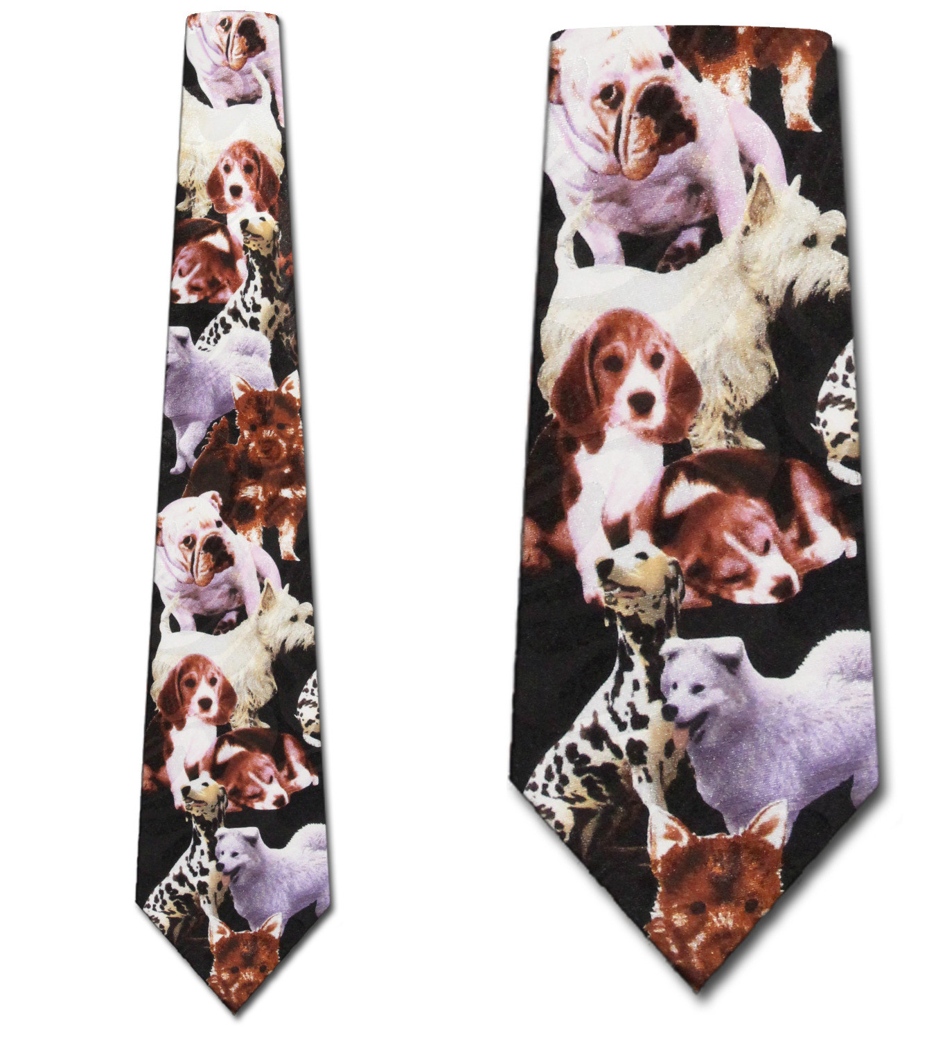 1404-100-FAM: Dogs Ties II Black Puppy Necktie by Steven Harris