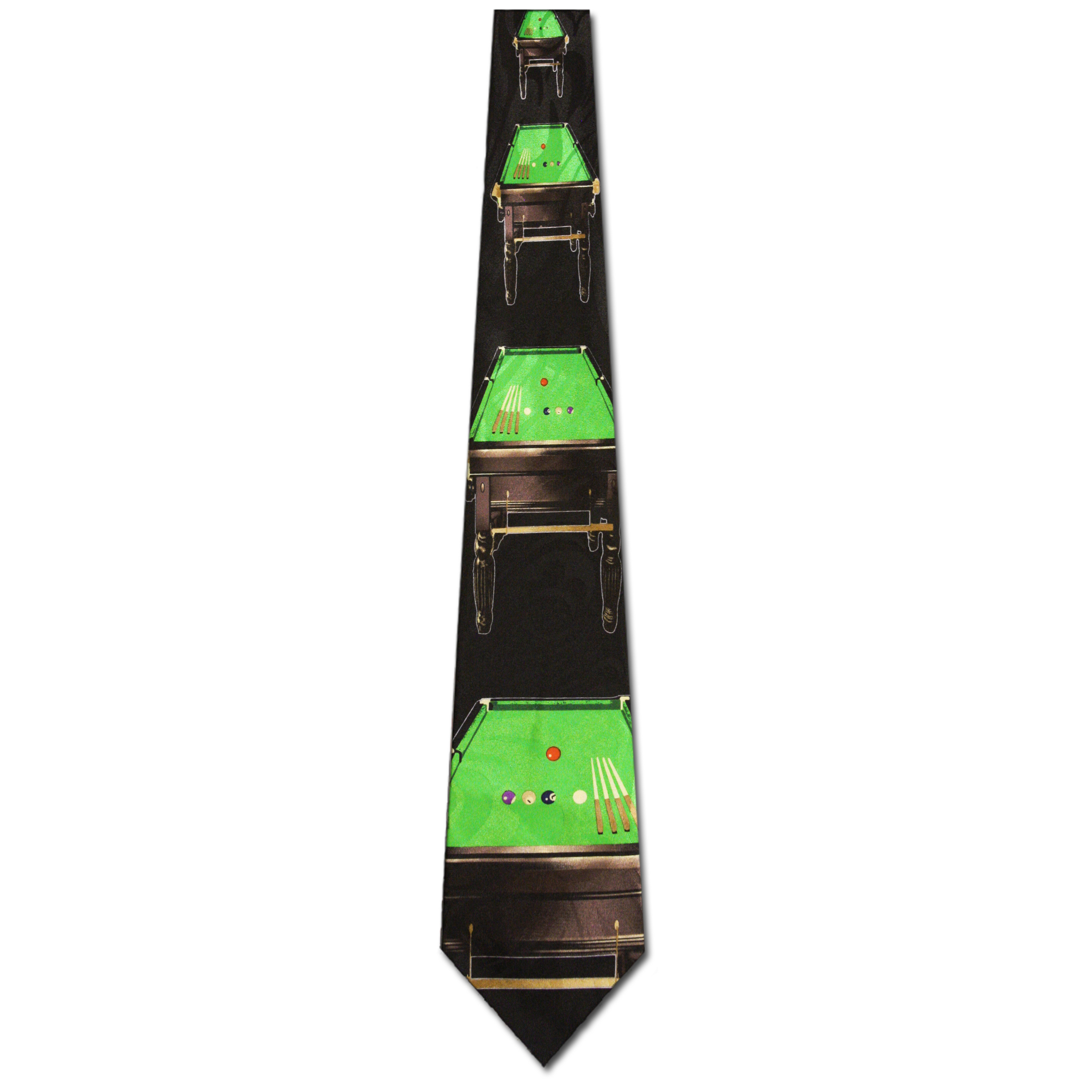 1448-100: Pool Table Ties Billiard Neckties Black by Steven Harris at Abcties.com