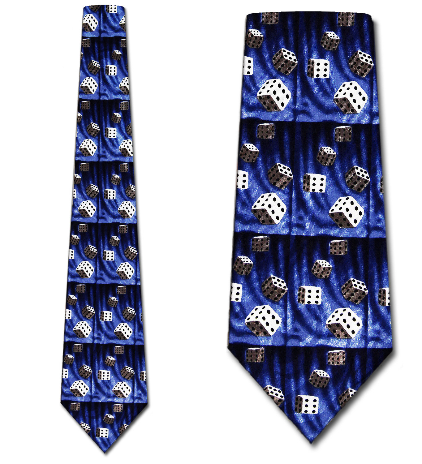 1453-102: Dice Roll Neckties Blue Rolling Dice Tie by Steven Harris