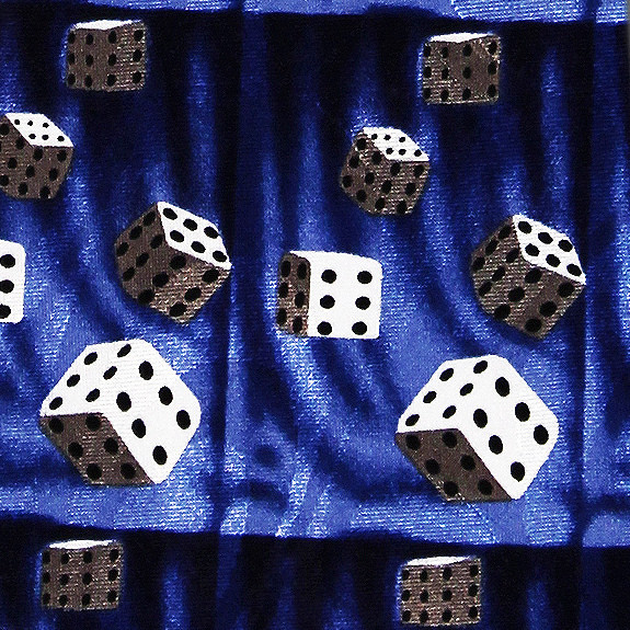 1453-102: Dice Roll Neckties Blue Rolling Dice Tie by Steven Harris