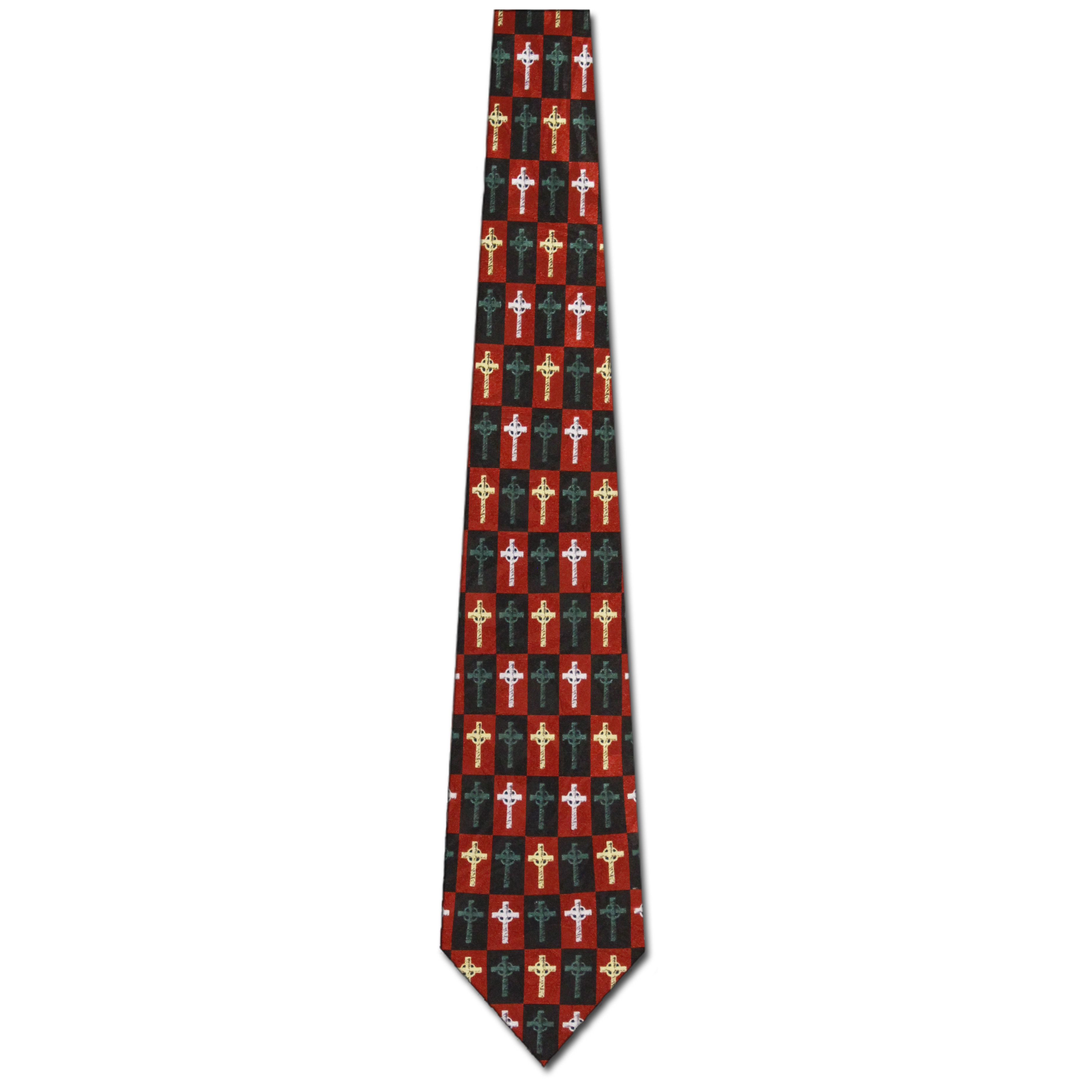 1464-100: Celtic Cross Ties Checkered Crosses Necktie Black by Steven Harris at Abcties.com