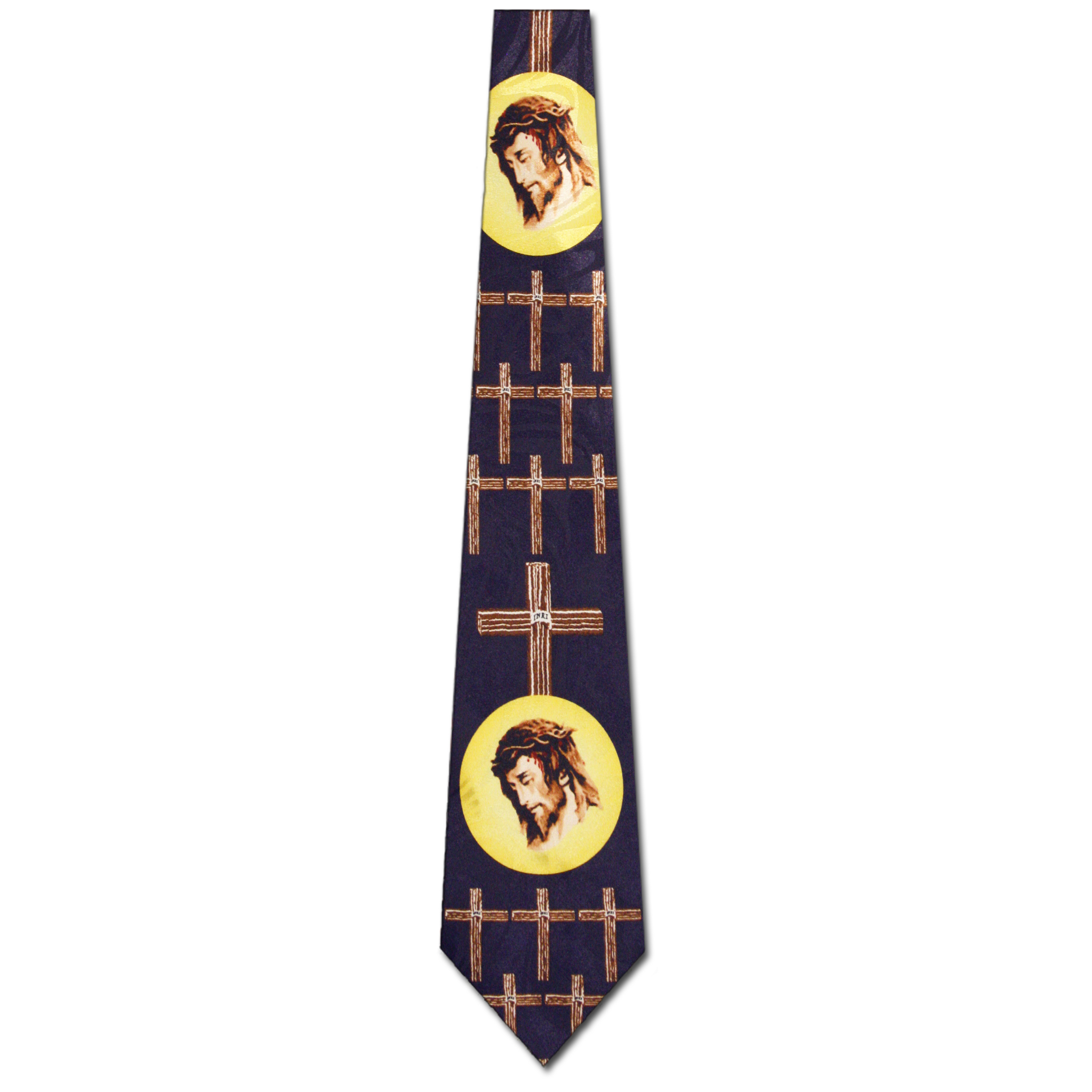 1467-102: Jesus Neckties Religious Crosses Tie Navy by Steven Harris at Abcties.com
