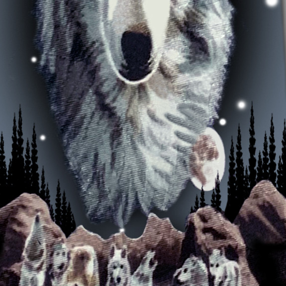 1471-100: Wolf Tie Black Wolves Necktie by Steven Harris