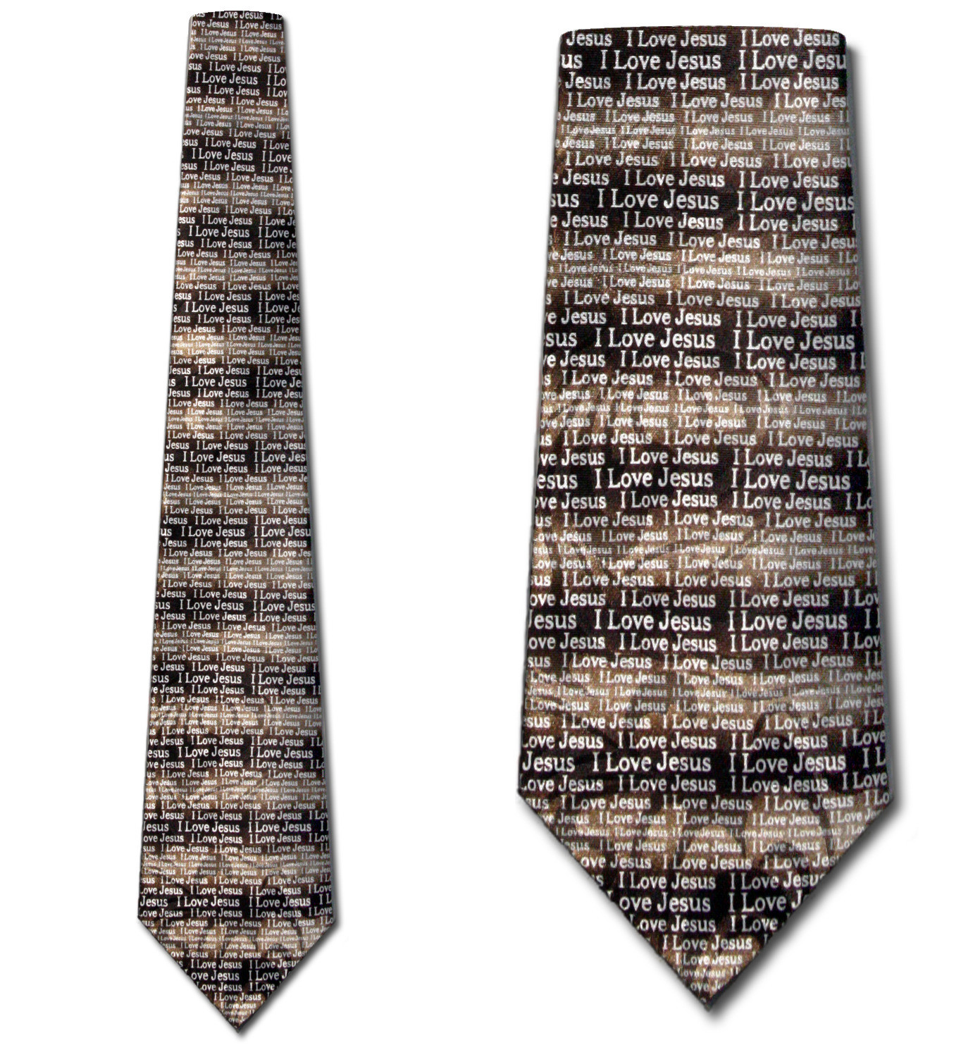 1478-100: I love Jesus Ties Repeat Religious Neckties Black by Steven Harris at Abcties.com
