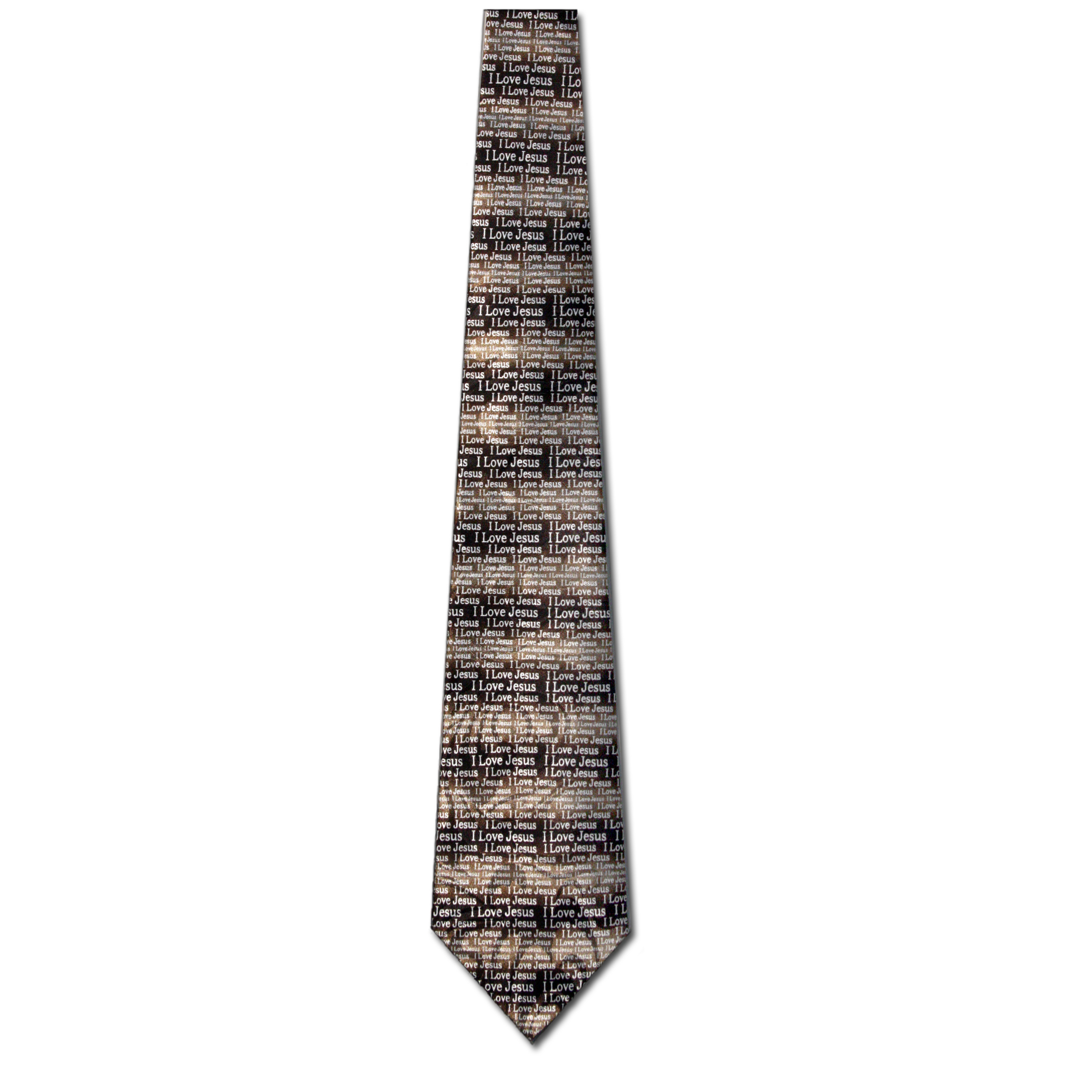 1478-100: I love Jesus Ties Repeat Religious Neckties Black by Steven Harris at Abcties.com