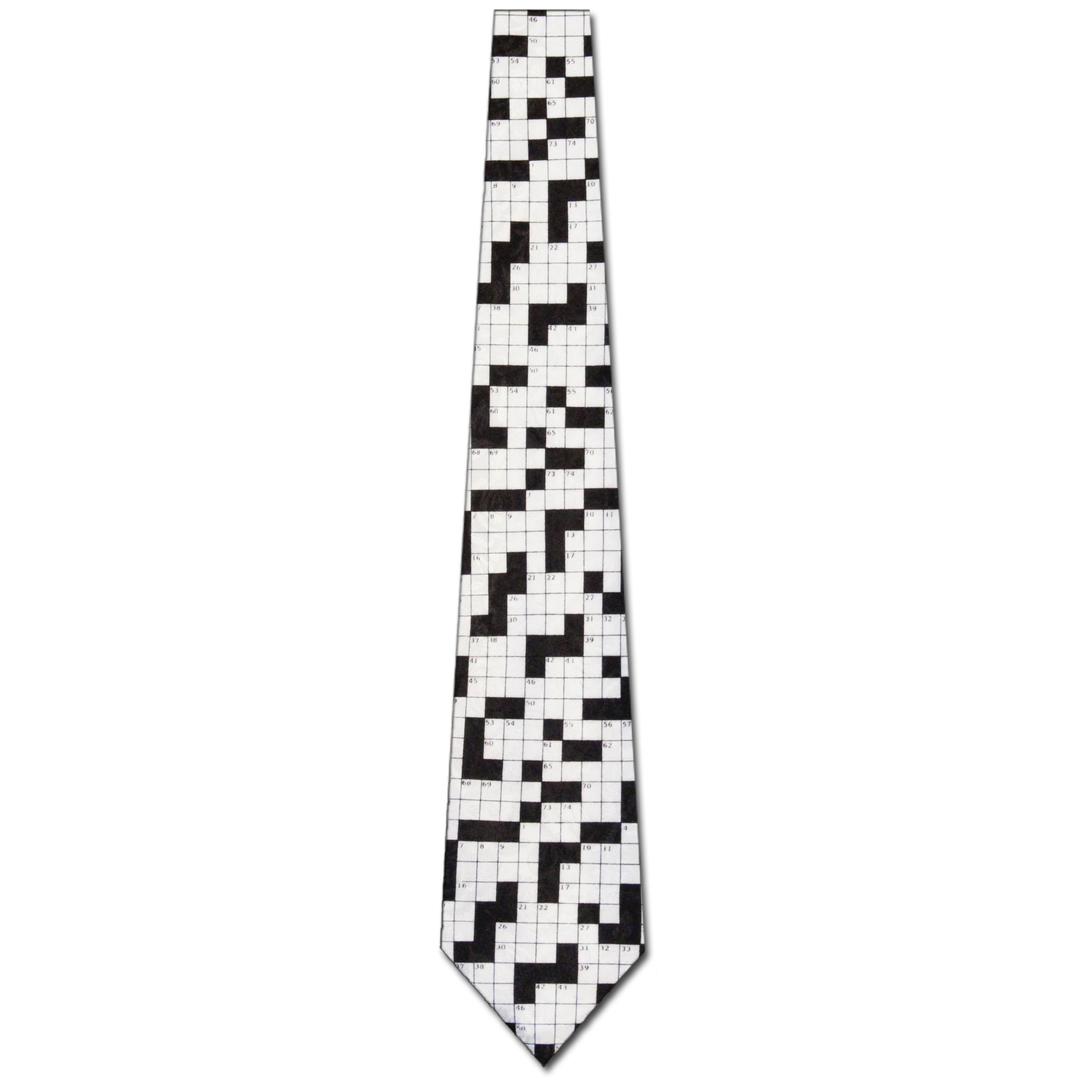 148-100: Crossword Ties Puzzle Neckties Cross Words Black and White by Steven Harris at Abcties.com