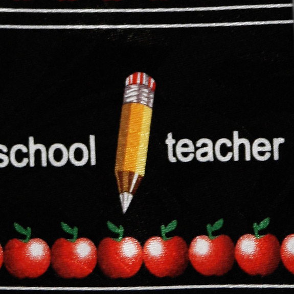 1494-100: School Teacher Ties Apple Pencil Black Neckties by Steven Harris 
