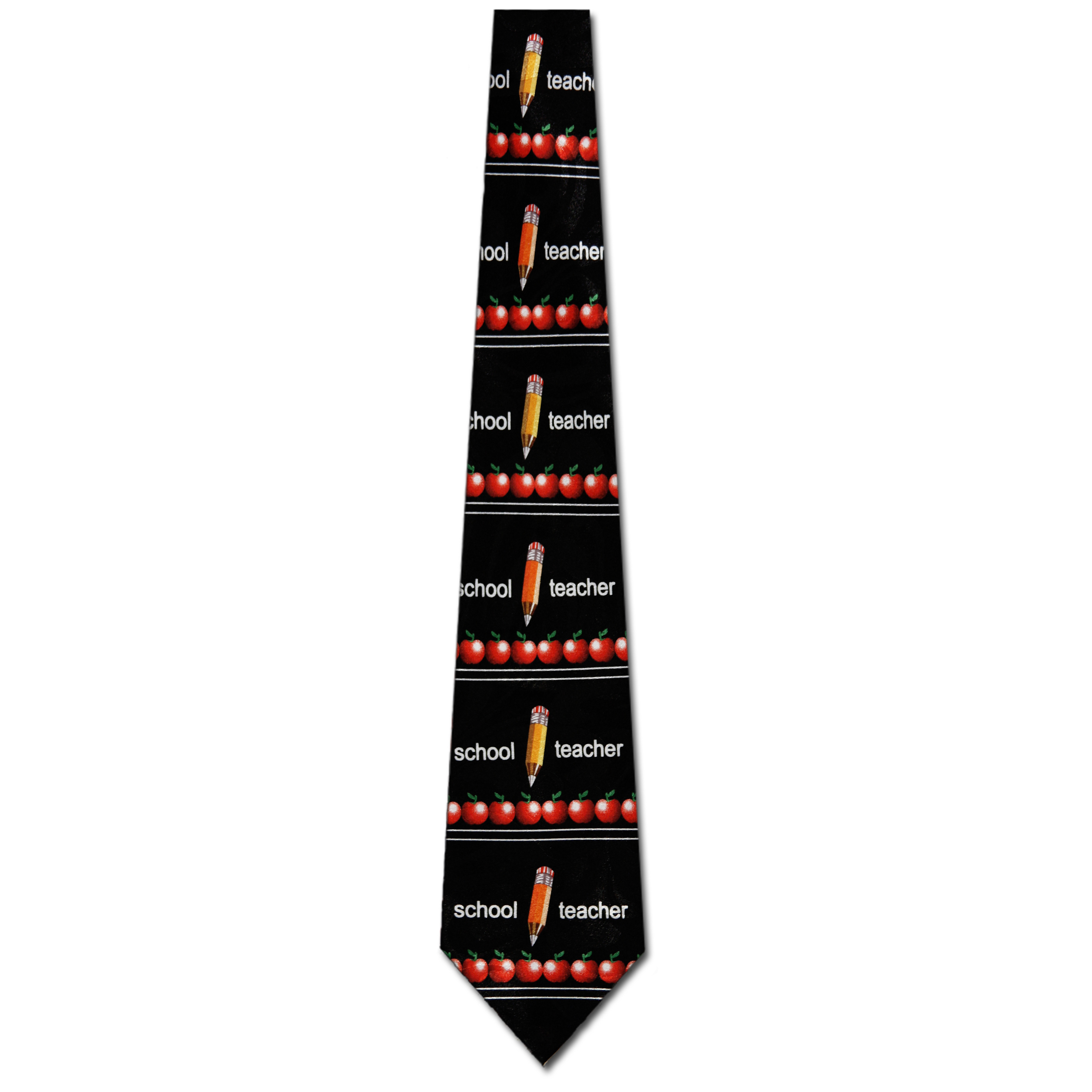 1494-100: School Teacher Ties Apple Pencil Black Neckties by Steven Harris  at Abcties.com