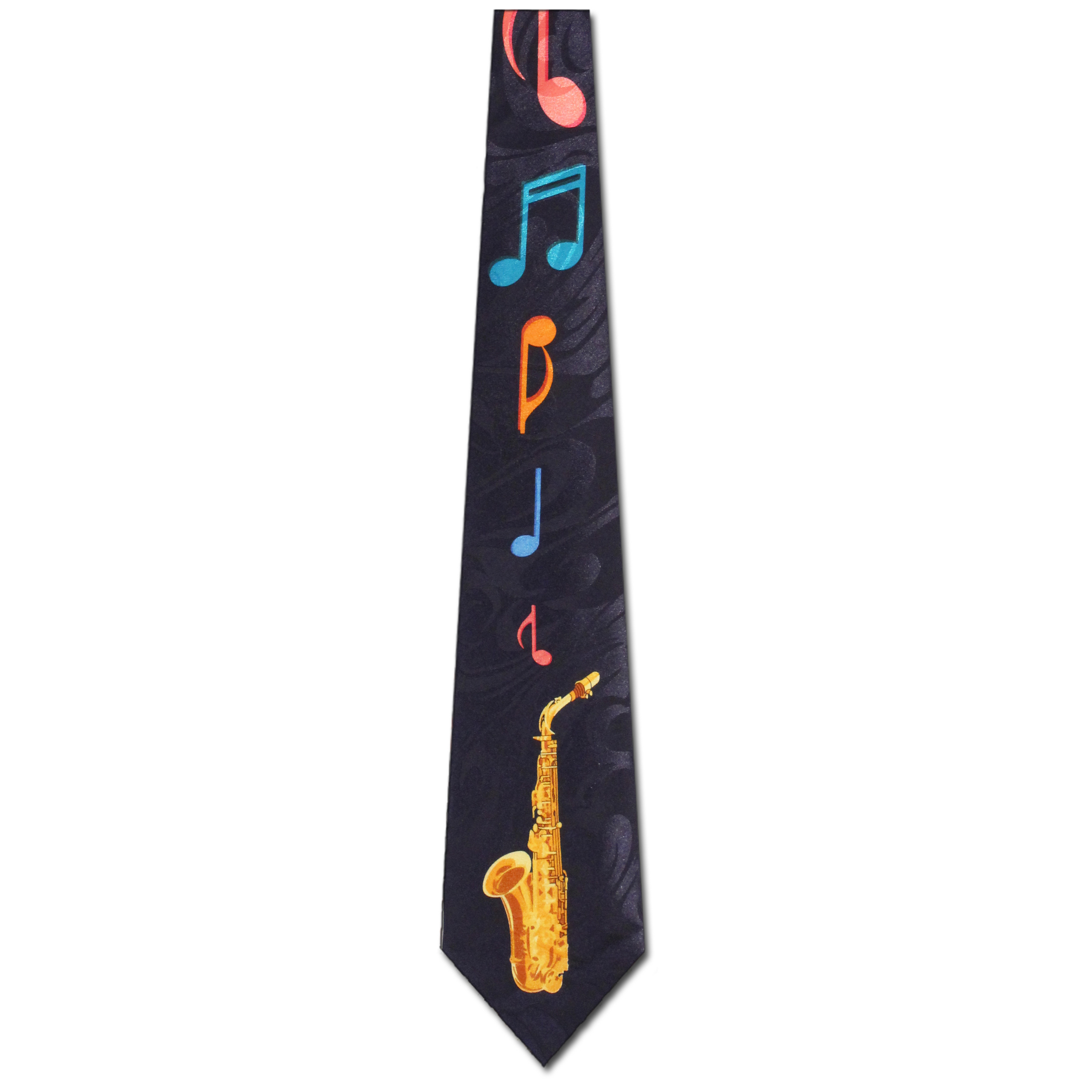 1498-100: Sax Ties Saxophone Notes Neckties Music Black by Steven Harris at Abcties.com