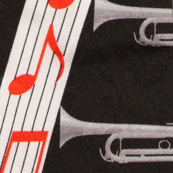 1499-100: Music Notes Tie Trumpets Necktie Black by Steven Harris at Abcties.com