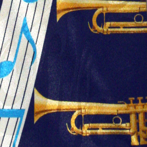 1499-102: Trumpet Ties Musical Notes Necktie Diagonal Navy by Steven Harris at Abcties.com